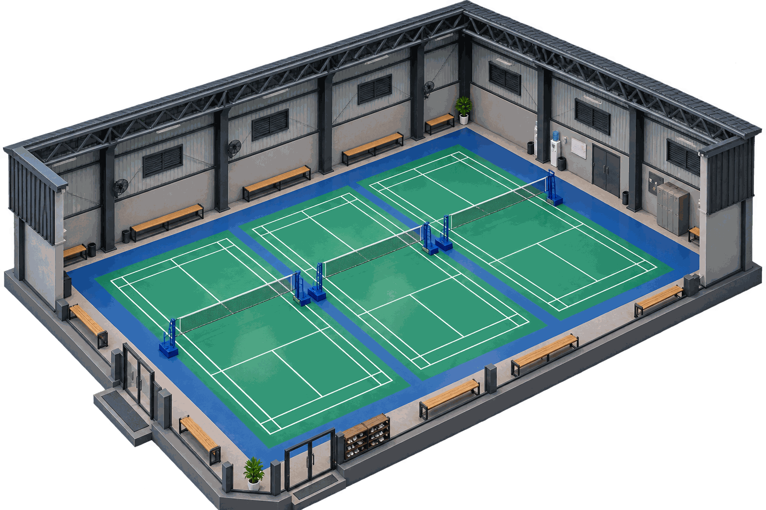 สนามแบดมินตันสามคอร์ต